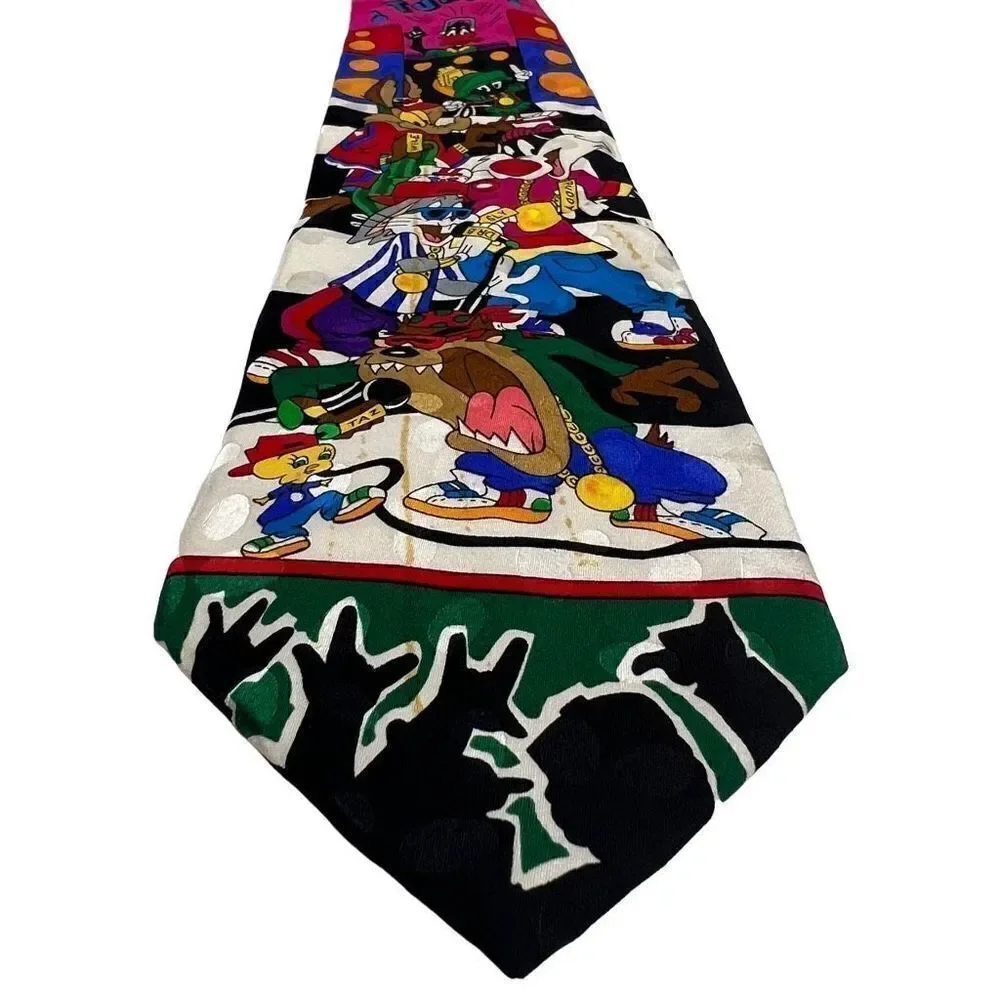 Vintage Looney Tunes silk tie “rappin tunes” 1993